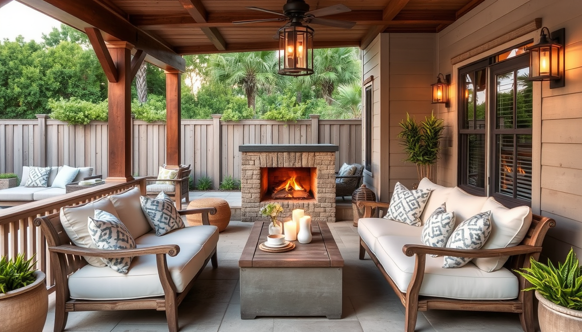 Coastal Patio Refresh: Linen Textiles and Driftwood Lighting