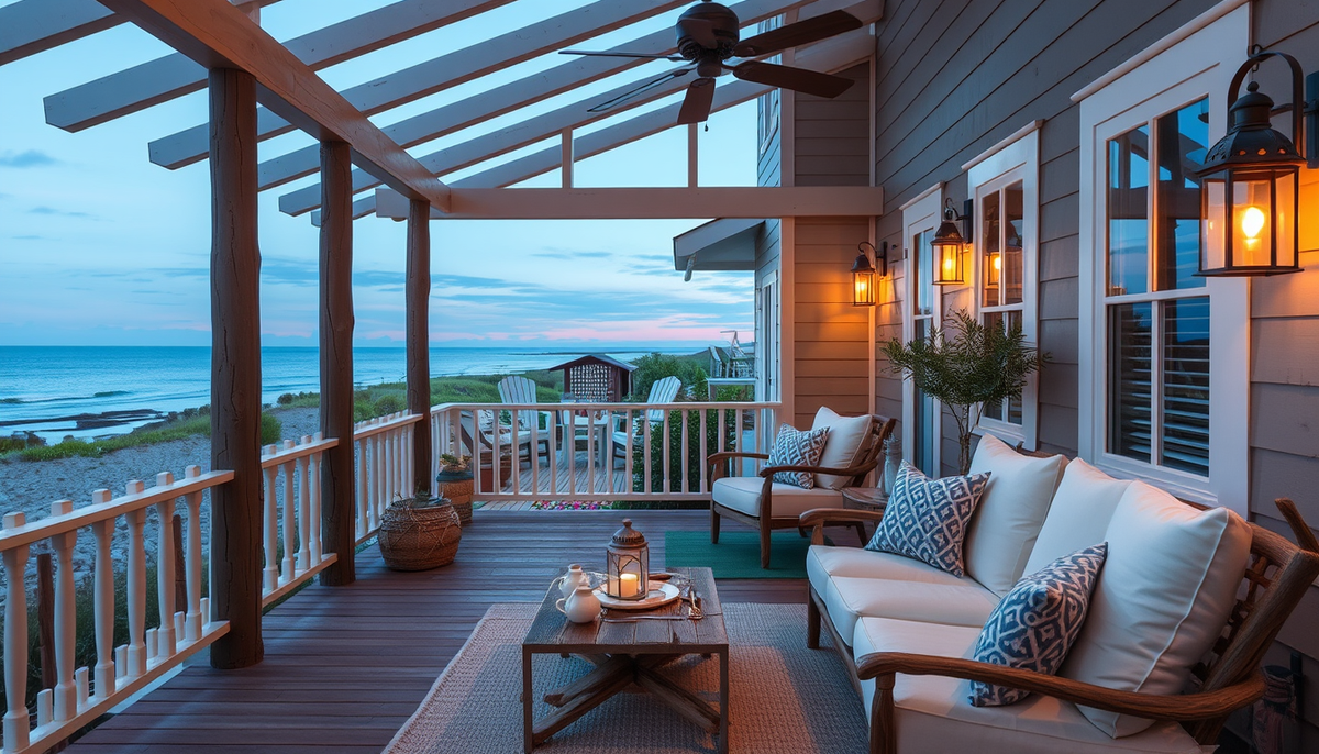 Seaside Veranda: Linen, Driftwood & Lantern Glow