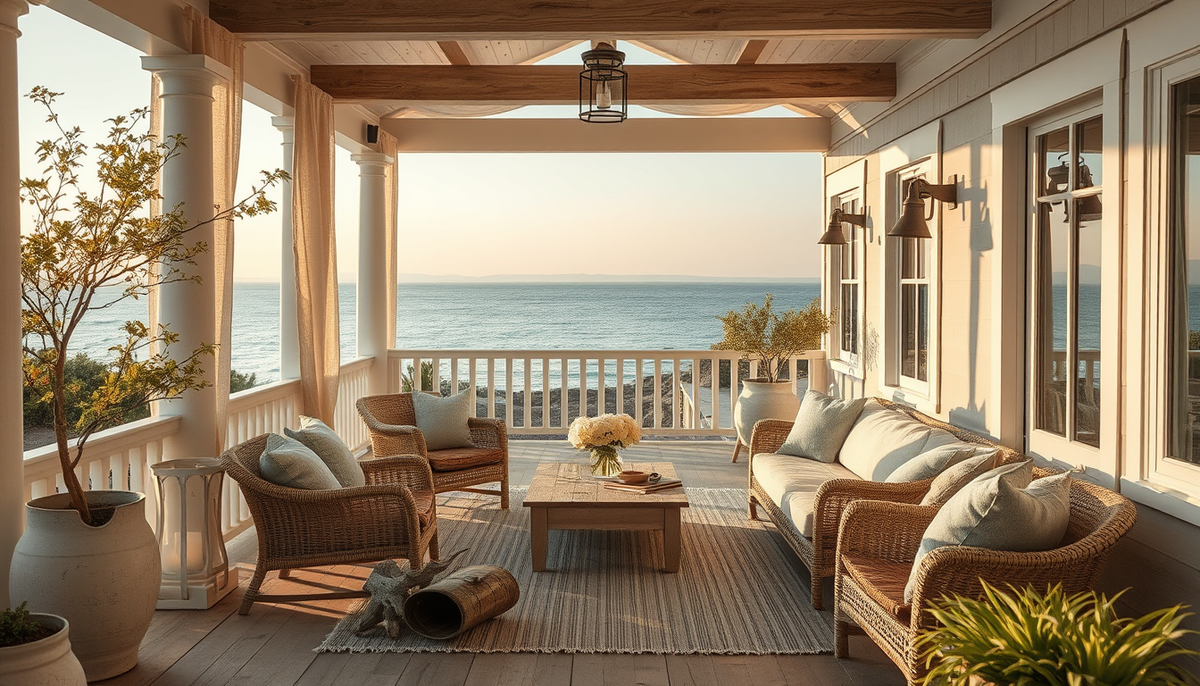 Saltwind Veranda: Layered Linen, Driftwood, and Subtle Evening Glow