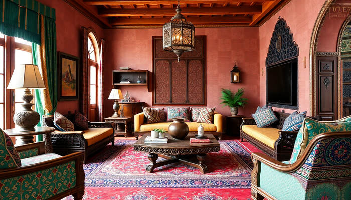 Luxurious Moroccan-Inspired Living Room Decor That Evokes Warmth and Artistic Elegance