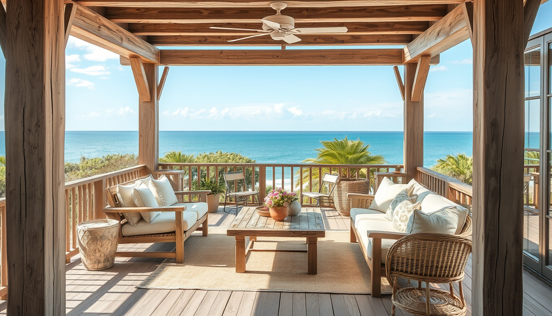Seabank Veranda: Linen Textiles and Driftwood Glow