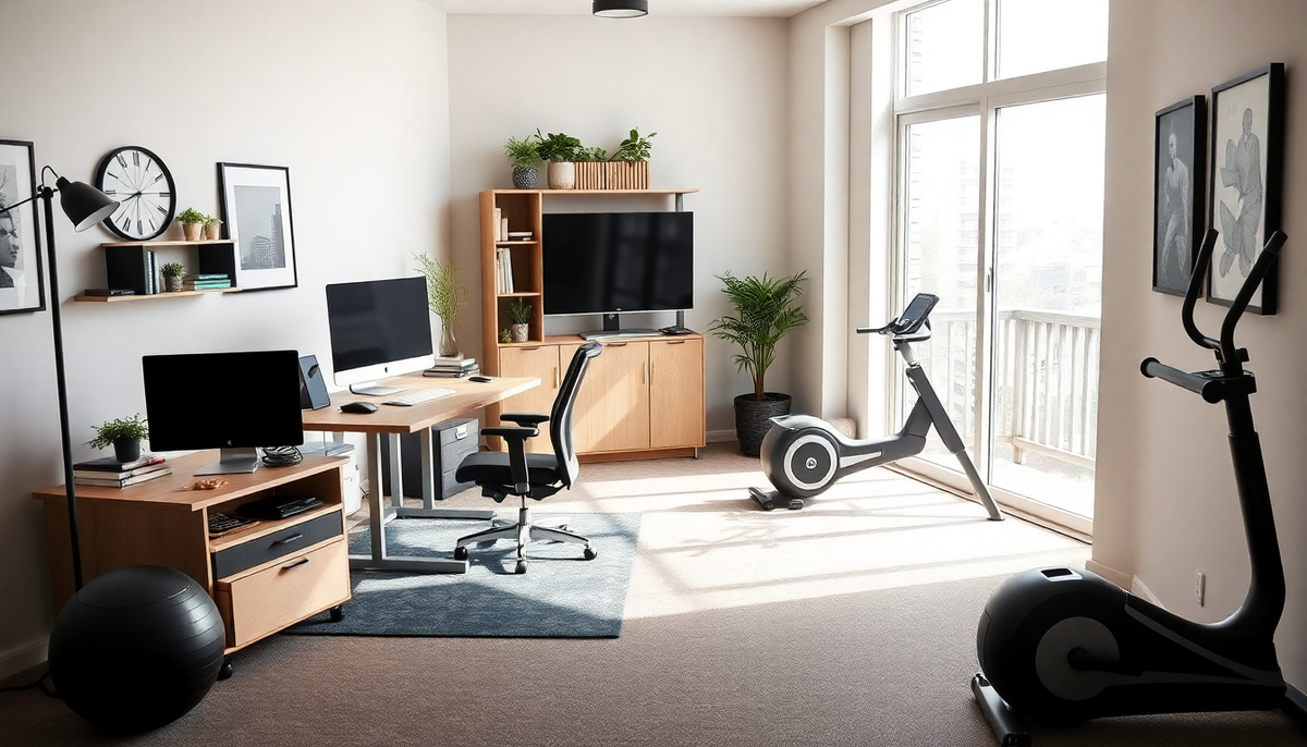 Creación de un espacio dinámico de oficina en casa y fitness para 2025: Estrategias de diseño innovadoras para mejorar la productividad y el bienestar