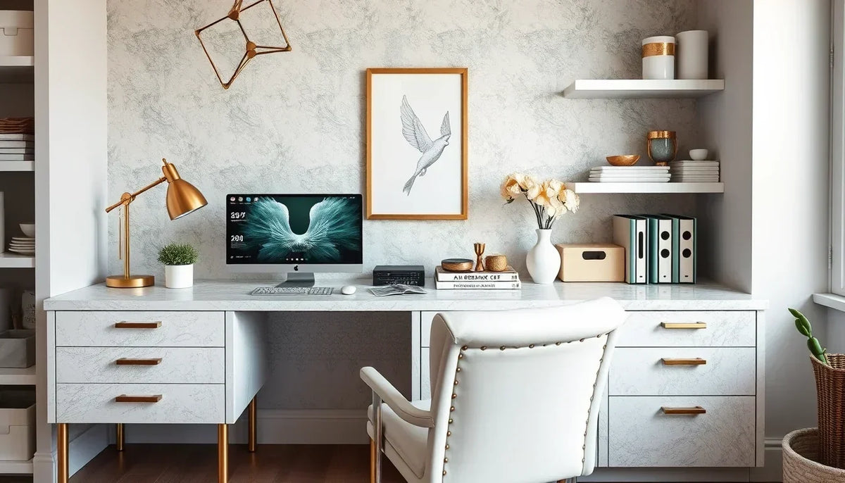 Coastal Glam Home Office Ideas for a Bright, Elegant Workspace