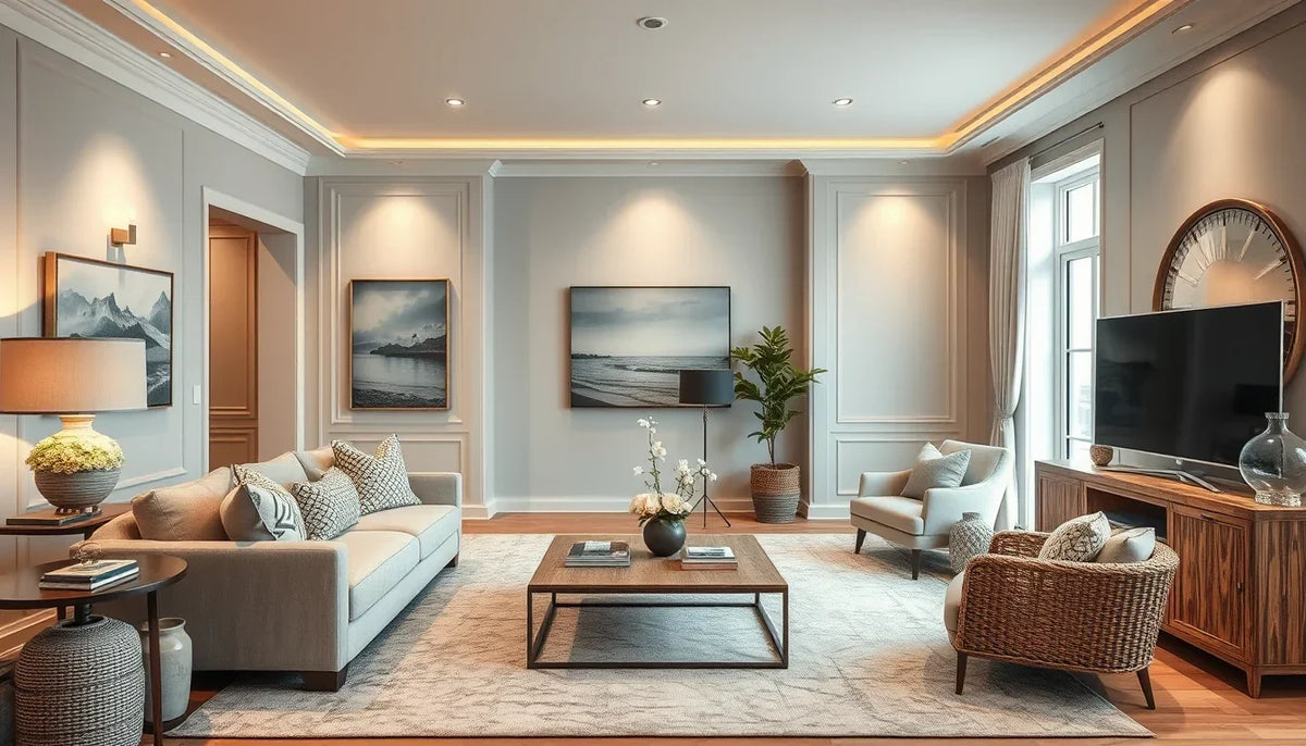 Coastal Glam Living Room Decor