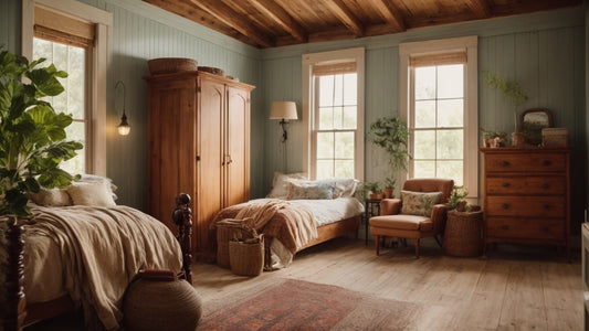 Whitewashed Walls and Wooden Accents: Essential Farmhouse Bedroom Decor