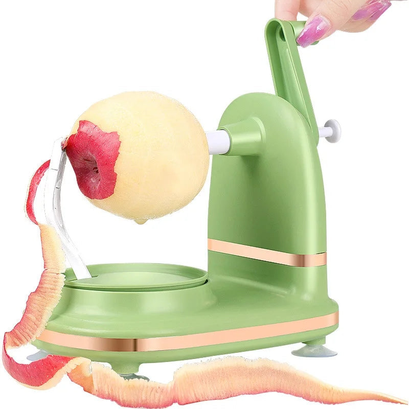 Portable Fruit Peeler and Slicer | Hand Crank Apple, Pear, and Vegetable 