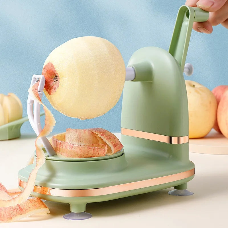 Portable Fruit Peeler and Slicer | Hand Crank Apple, Pear, and Vegetable 