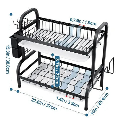 2 Tier Dish Rack for Kitchen Counter