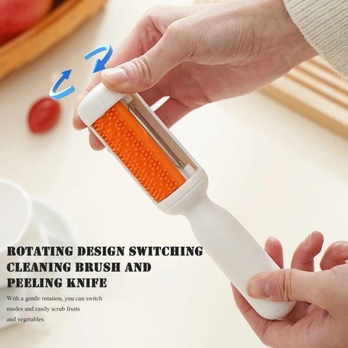 2-in-1 Kitchen Peeler with Cleaning Brush