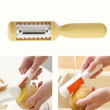 2-in-1 Kitchen Peeler with Cleaning Brush