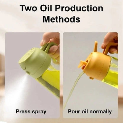 2-in-1 Oil Dispenser & Sprayer: Kitchen Oil Bottle with Pump