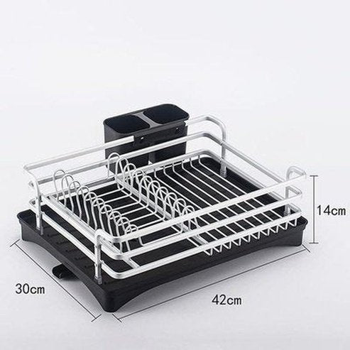 2 Layer Aluminum Alloy Sink Holder Dish Drying Rack Kitchen Storage Drainer Plate Holder Cutlery Organizer. Kitchen Tools and Utensils: Dish Racks and Drain Boards