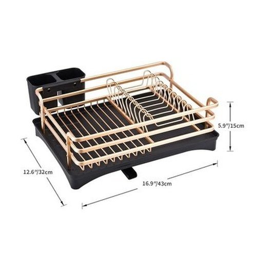 2 Layer Aluminum Alloy Sink Holder Dish Drying Rack Kitchen Storage Drainer Plate Holder Cutlery Organizer. Kitchen Tools and Utensils: Dish Racks and Drain Boards