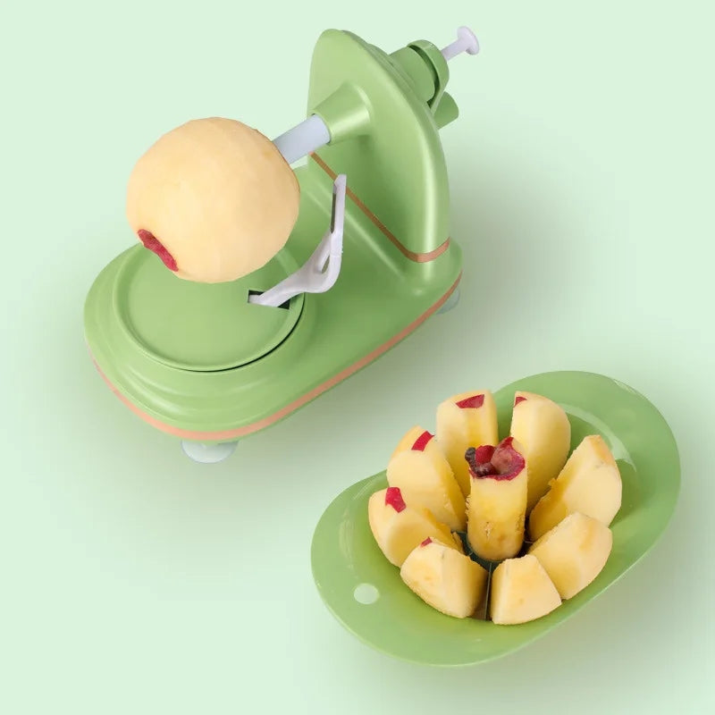 Portable Fruit Peeler and Slicer | Hand Crank Apple, Pear, and Vegetable 