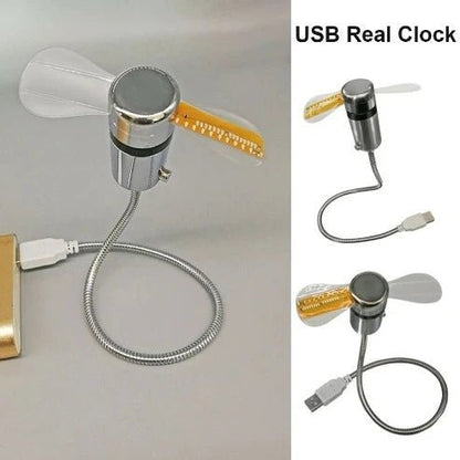 3-in-1 Cool Breeze & Timekeeping: The Mini Clock Fan