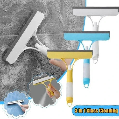 3-in-1 Shower Squeegee with Spray: Cleans Tiles & Mirrors