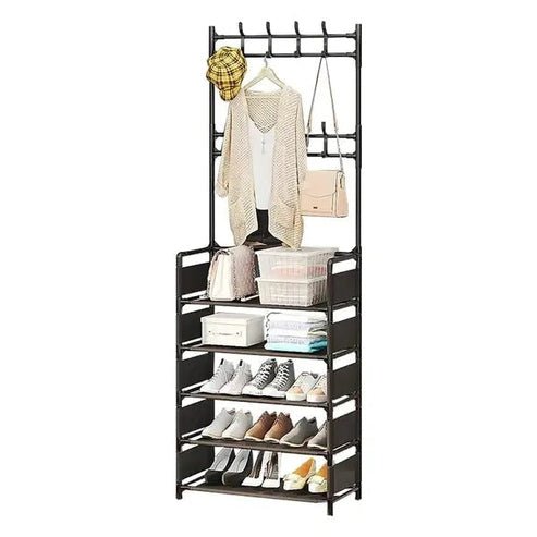 5-Tier Hall Tree with Shoe Rack