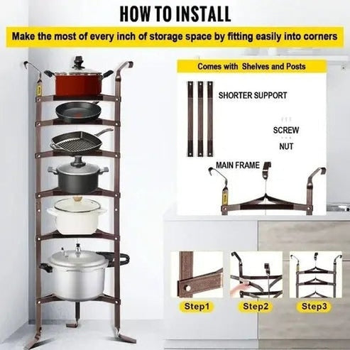 6-Tier Carbon Steel Cookware Stand