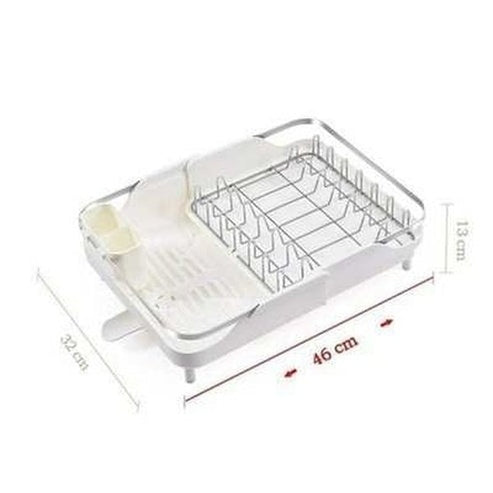 Adjustable Dish Drainer Tray with Removable Drying Rack