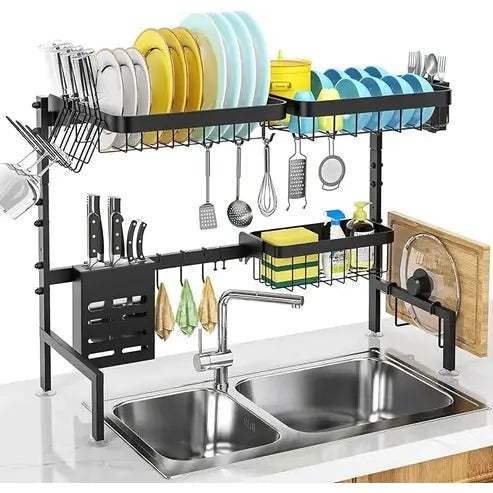 Adjustable Length Over-The-Sink Dish Drying Rack