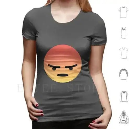 Angry React Meme T-Shirt: Humorous Fury in Hot Red