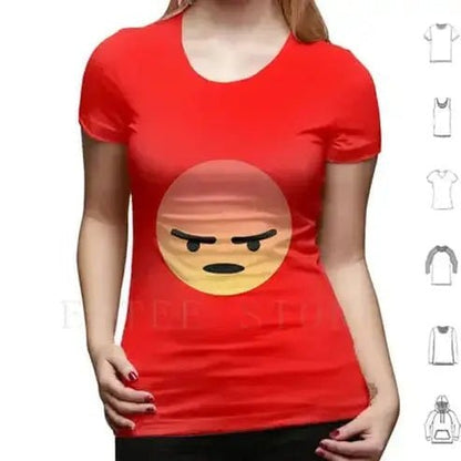 Angry React Meme T-Shirt: Humorous Fury in Hot Red