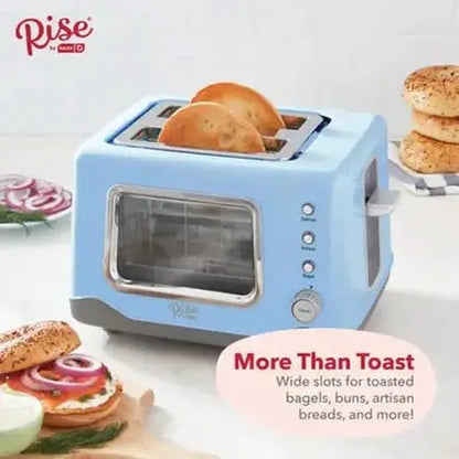 Blue Clear View 2-Slice Toaster with Defrost