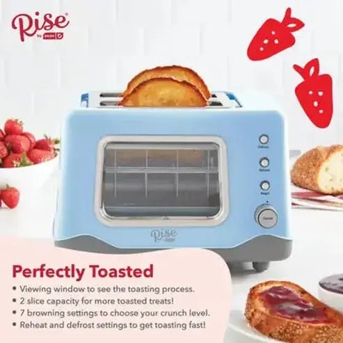 Blue Clear View 2-Slice Toaster with Defrost