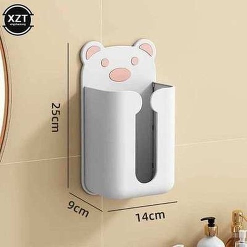 Cartoon Wall Mount Tissue Box Adhesive Space-saving