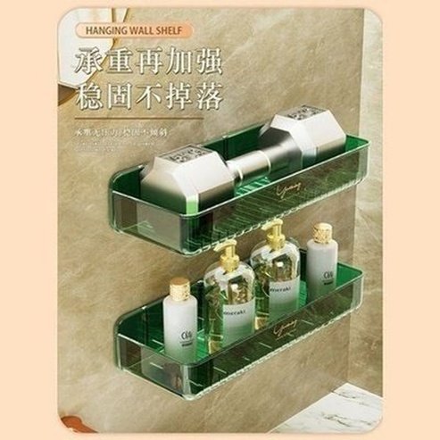 Clear Bathroom Shelf Toilet Sink Wall Hanging Storage Padded Bathroom Organizer for Cosmetics Wall Mounted Punch Free. Type: Bathroom Accessory Mounts.