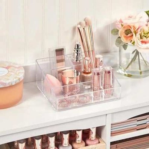 Clear Plastic Makeup Organizer Cosmetic Storage Box