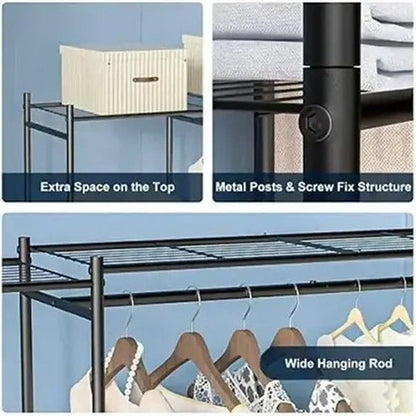 Clothing Rack with Shelves and Hanging Closet Organizer