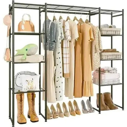 Clothing Rack with Shelves and Hanging Closet Organizer