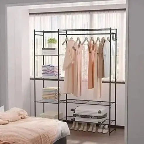 Clothing Rack with Shelves and Hanging Closet Organizer