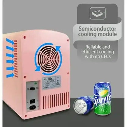 Compact and Portable Pink 6-Can Mini Fridge