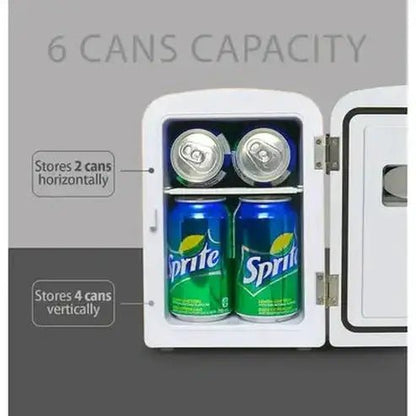 Compact and Portable Pink 6-Can Mini Fridge