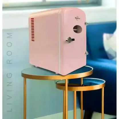 Compact and Portable Pink 6-Can Mini Fridge