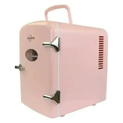 Compact and Portable Pink 6-Can Mini Fridge