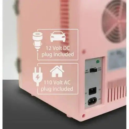 Compact and Portable Pink 6-Can Mini Fridge