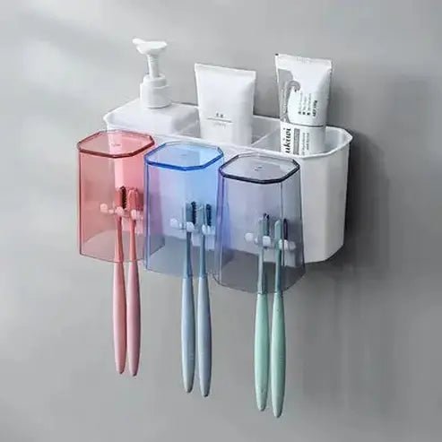 Convenient Wall-Mounted Toothbrush Holder Set