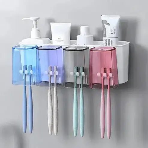 Convenient Wall-Mounted Toothbrush Holder Set