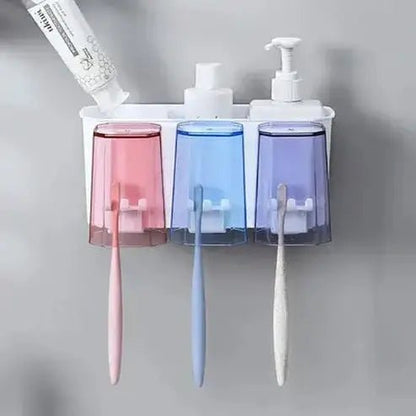 Convenient Wall-Mounted Toothbrush Holder Set