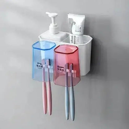 Convenient Wall-Mounted Toothbrush Holder Set