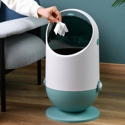 Creative Luxury Round Decor Swing Lid Waste Bin