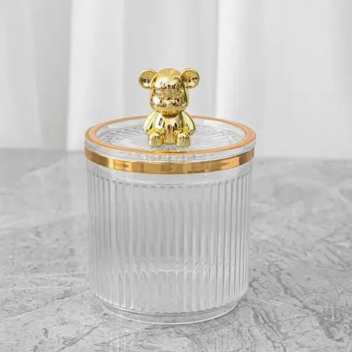 Cute Bear Cotton Swab Holder: Makeup Organizer