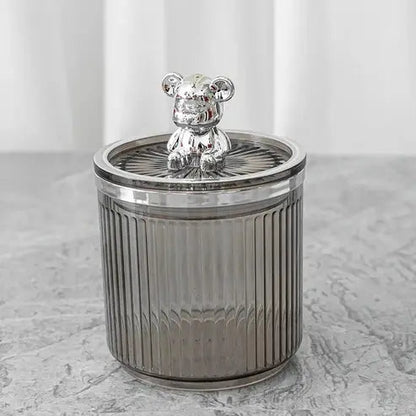 Cute Bear Cotton Swab Holder: Makeup Organizer