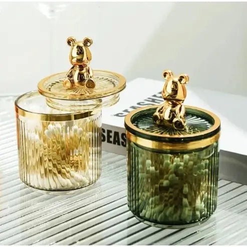 Cute Bear Cotton Swab Holder: Makeup Organizer