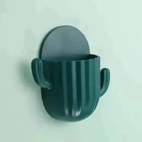 Cute Wall-Mounted Cartoon Cactus Toothbrush Holder