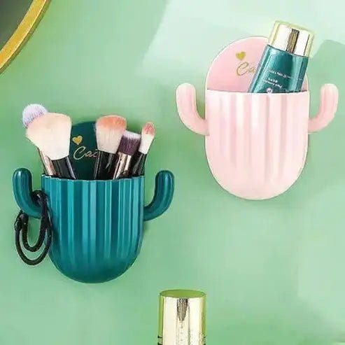 Cute Wall-Mounted Cartoon Cactus Toothbrush Holder