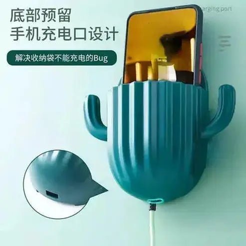 Cute Wall-Mounted Cartoon Cactus Toothbrush Holder